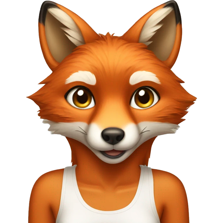 fox wearing crop top emoji