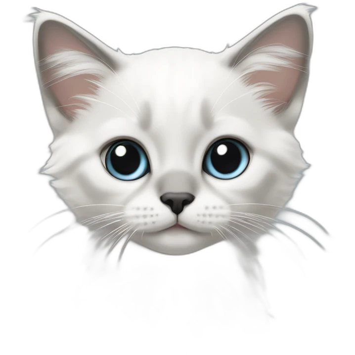 white ragdoll kitten with with darker ear tips emoji