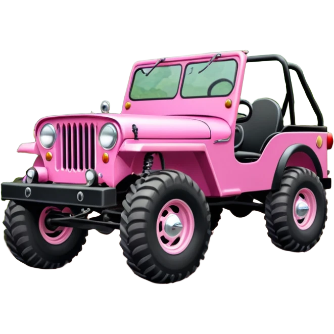 Jetson’s Full size jungle tour 1942 Willy’s pink jeep crawler with installed winch on bumper  emoji