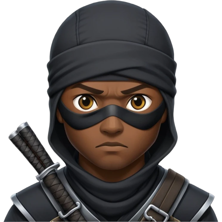 african-american ninja mercenary with eye-patch emoji