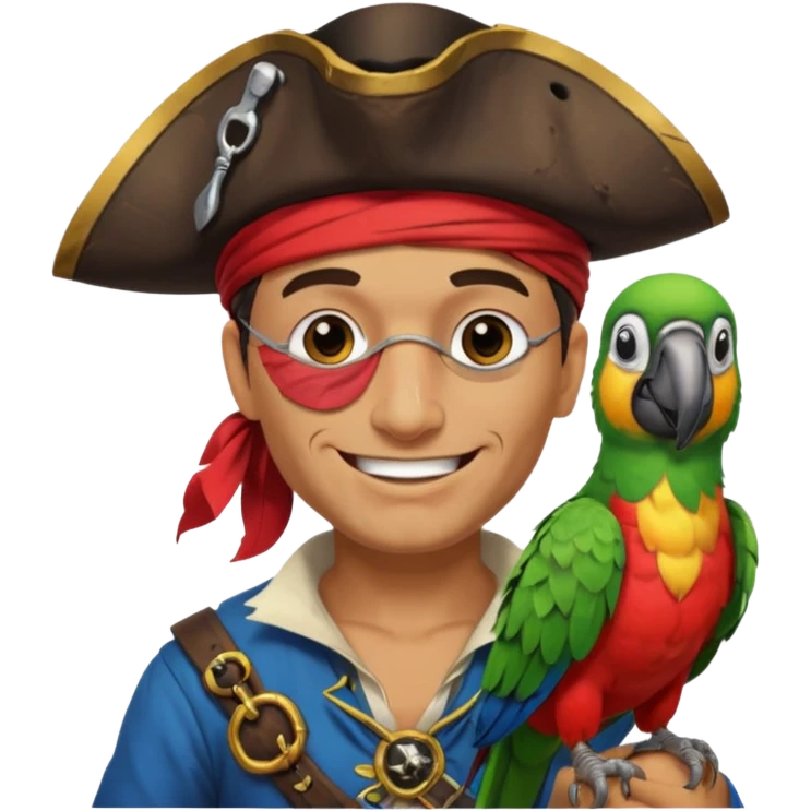 pirate and parrot emoji