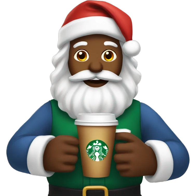 Santa drinking Starbucks  emoji