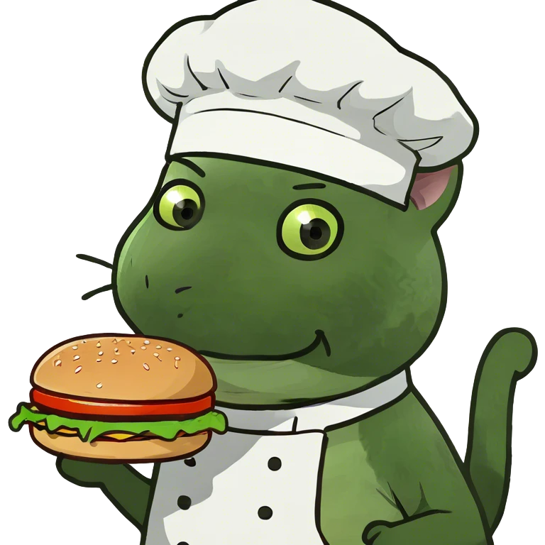Cat with burger  emoji