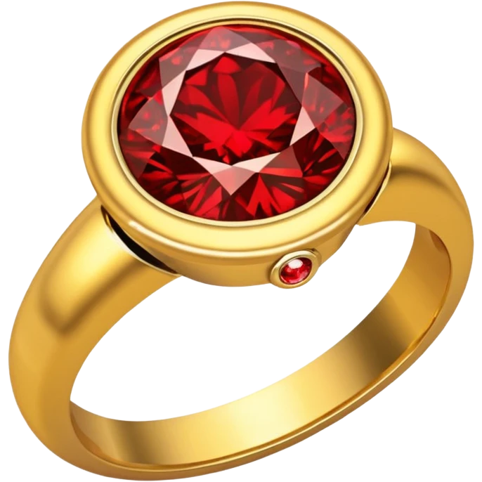 red ring marry red diamond metal prata emoji