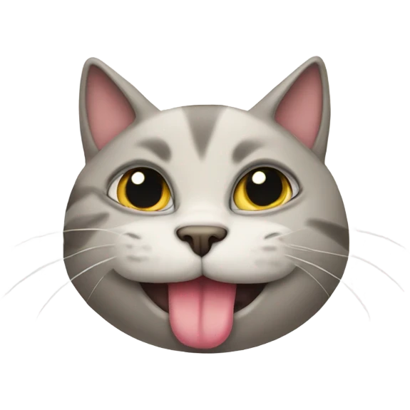 tired cat with tongue out emoji