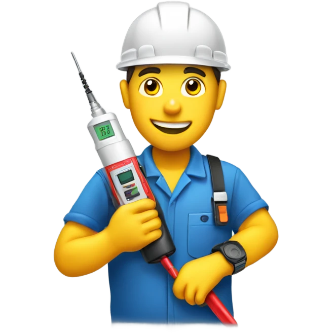 electrician holding a voltage tester emoji