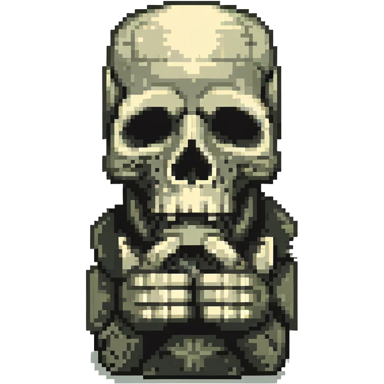 sigma moai skull making a shush gesture emoji