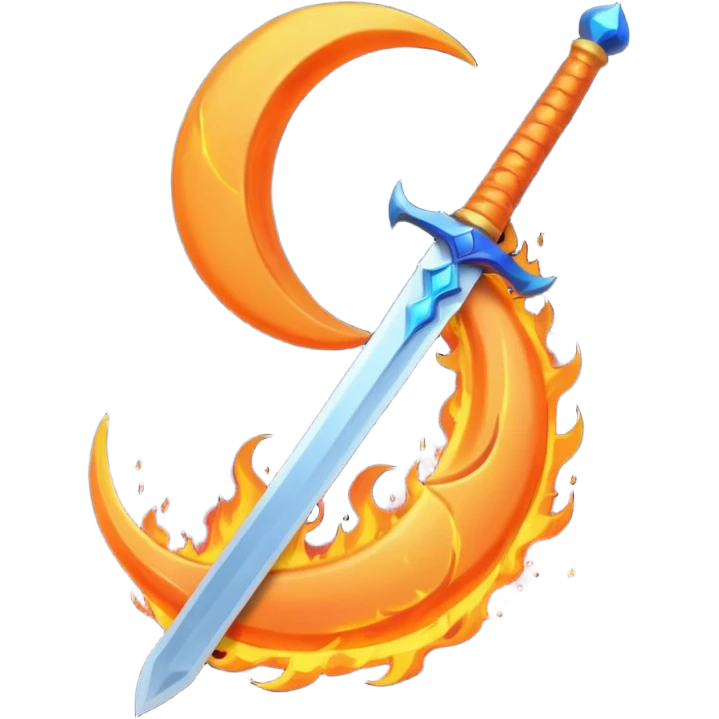 sword fire moon emoji