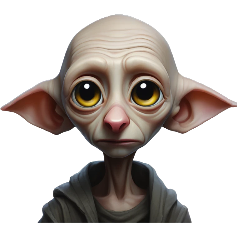 Cyberpunk dobby in Polestar style, oil paint, mysterious eyes, intricate lips, masterpiece portrait, beautiful, desirable, logical emoji
