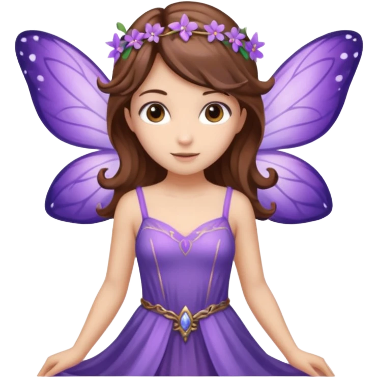 purple fairies with brown hair emoji