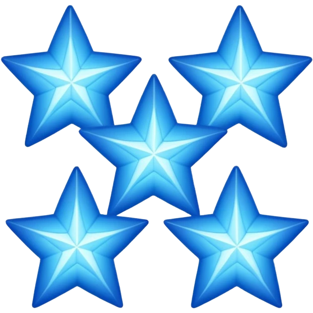 5 solid blue stars emoji