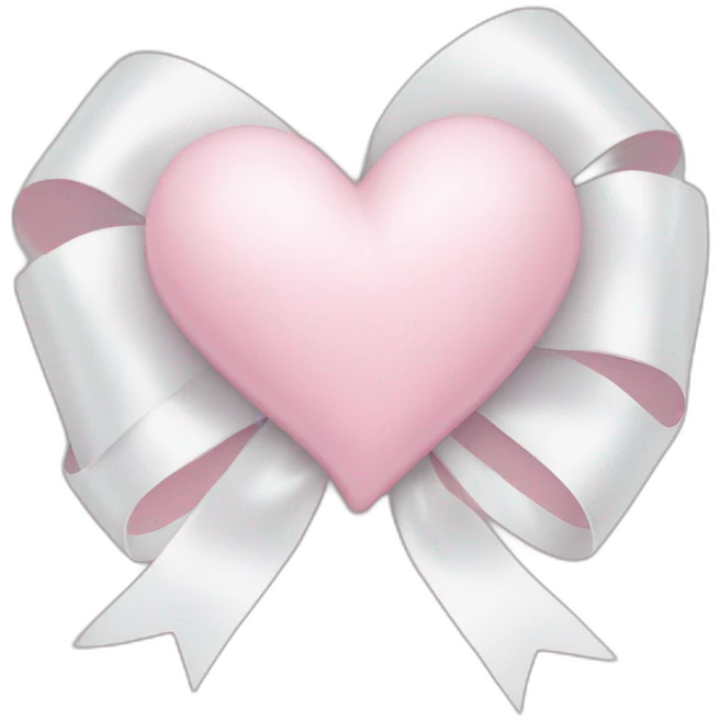 The pastel pink heart wrapped in white bow emoji