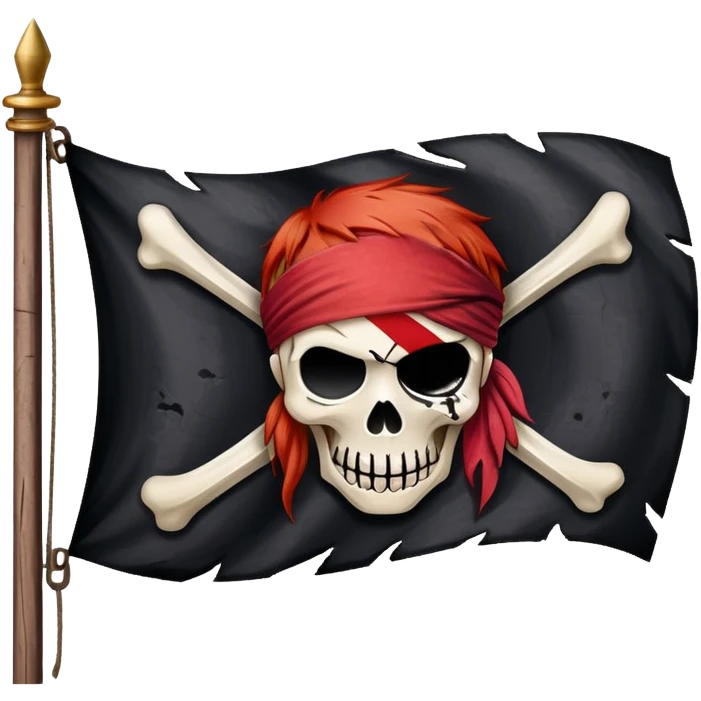 One Piece Red Hair Pirates flag with three scars emoji
