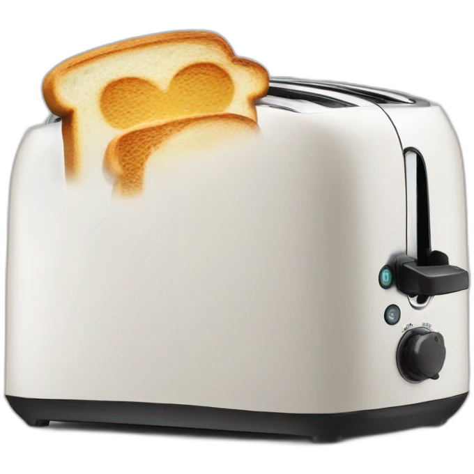 a toast on a toaster with a toaster on the toast emoji