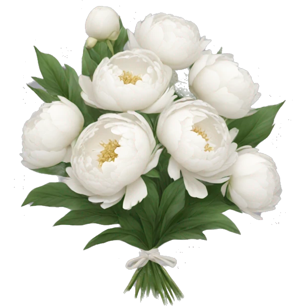 White peonies bouquet  emoji