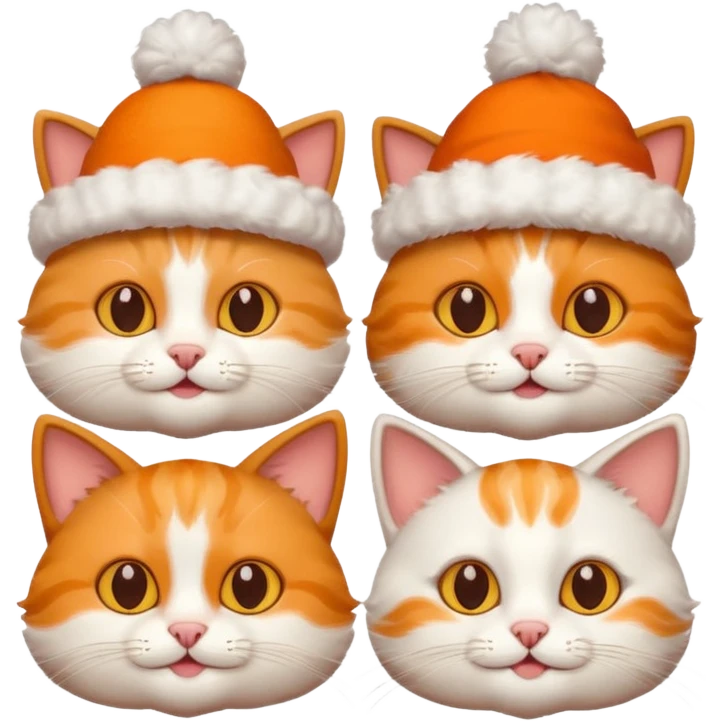 4 happy cats on an airplane emoji