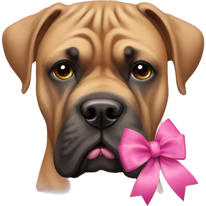 Bull mastiff with a pink bow emoji
