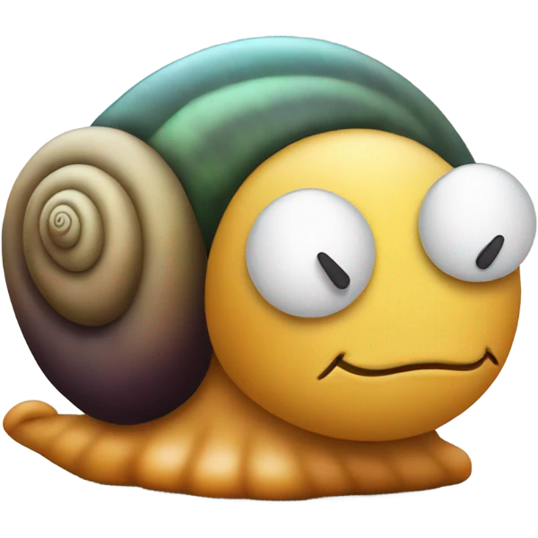 Sleepy lazy snail with zzz emoji