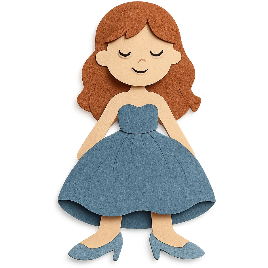 girl with big feet wearing silver heels and a big blue-grey prom dress emoji