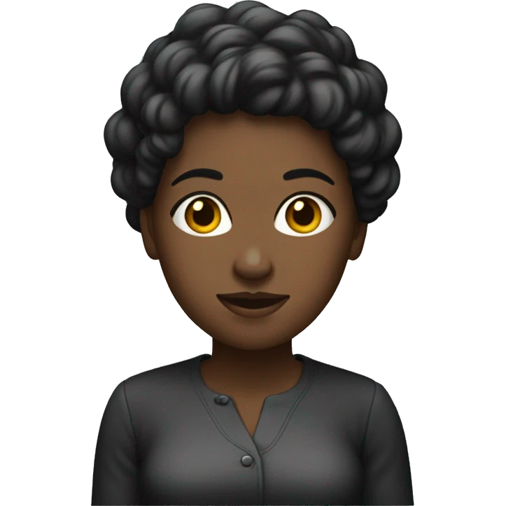 mulher negra se maqueando  emoji