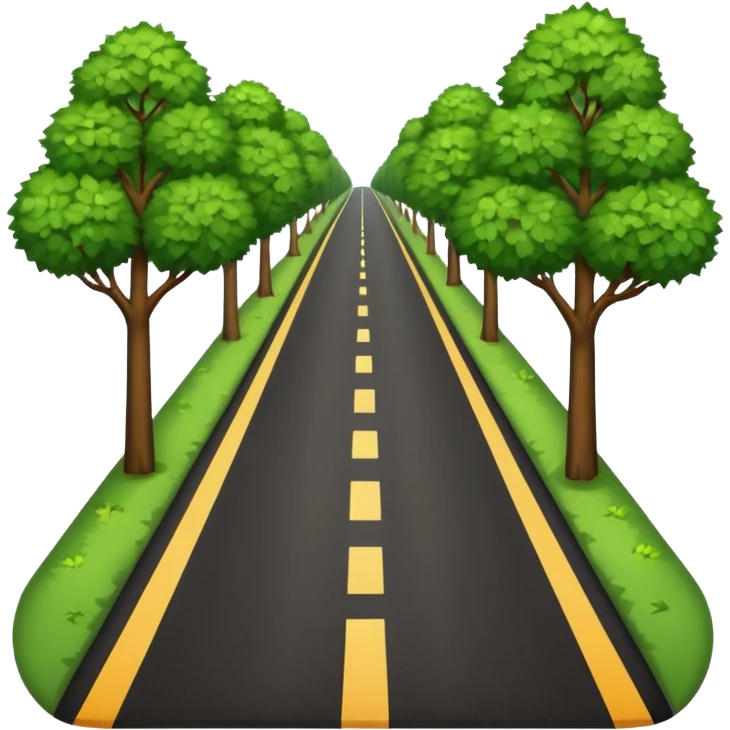 A long HORIZONTAL NOT VERTICAL road! (without lines) with trees and bushes on the sides and behindA long horizontal road (without lines) with trees and bushes on the sides and behind emoji