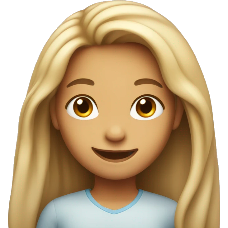 smiling girl with long hair emoji