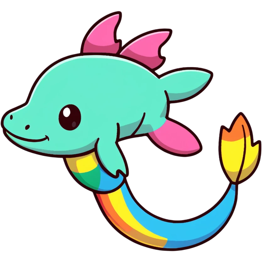 Rainbow axolotl emoji