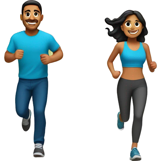 hispanic couple running emoji
