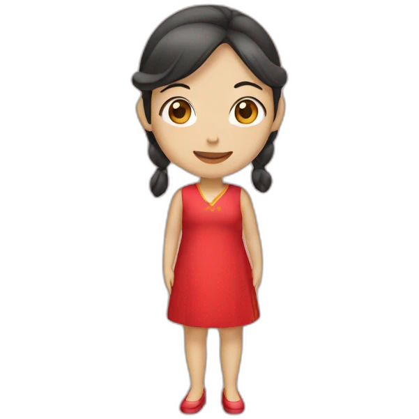 Chinese women wearing red dress  emoji