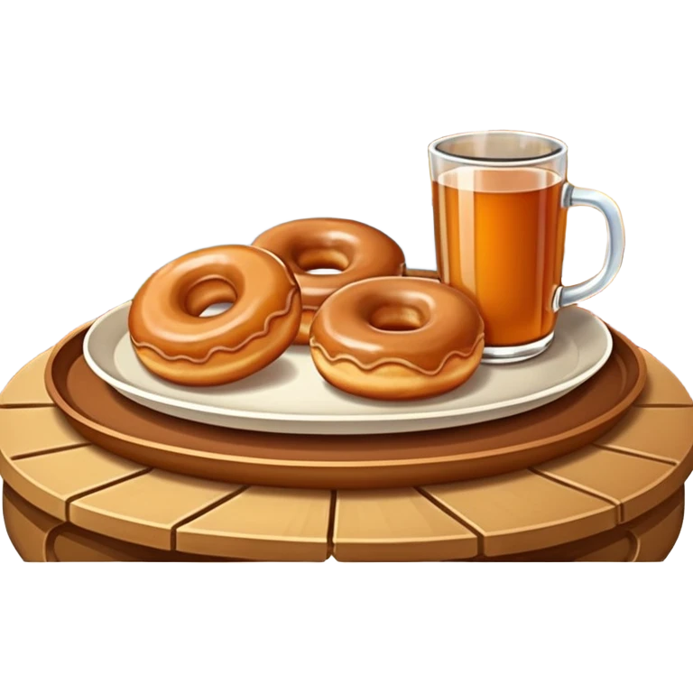 Apple cider and donuts on a tray fall scenery emoji