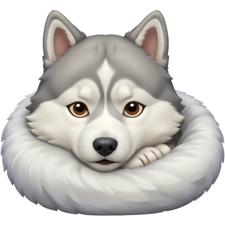 husky dog sleeping  emoji