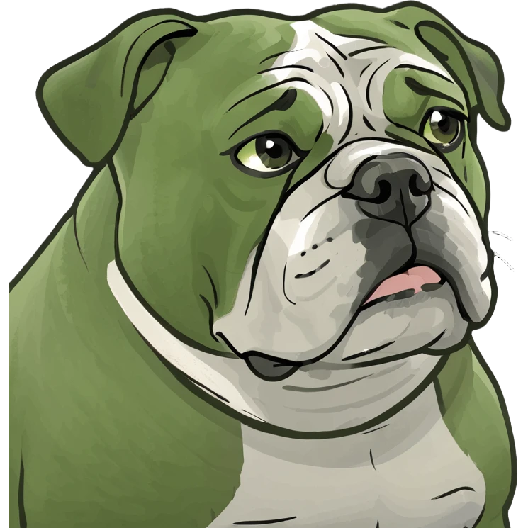 Sad English bulldog emoji