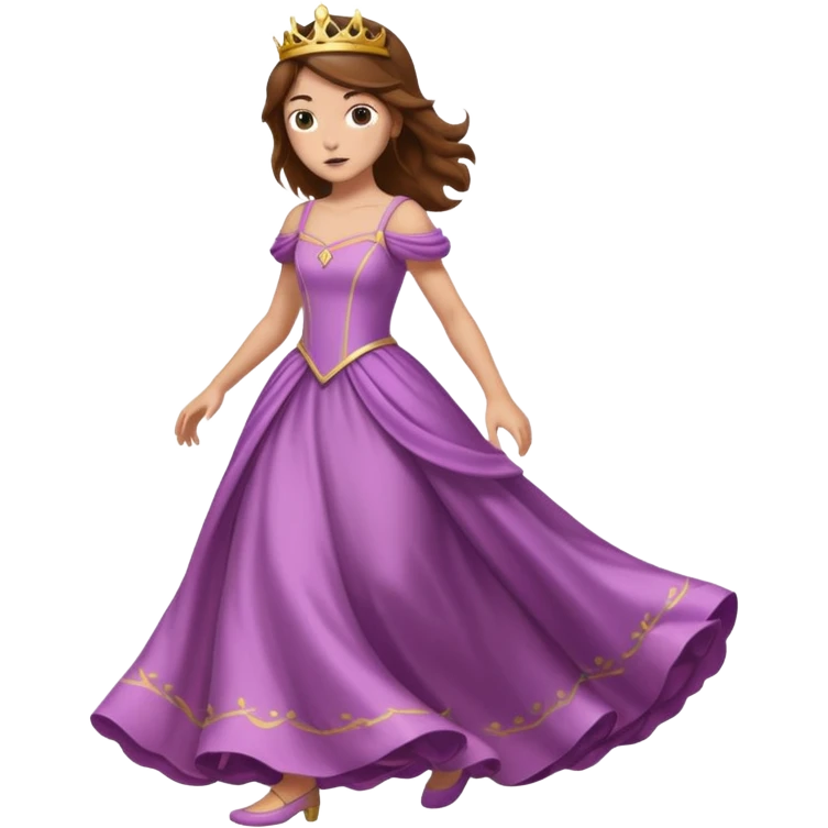 running away princess brown hair emoji