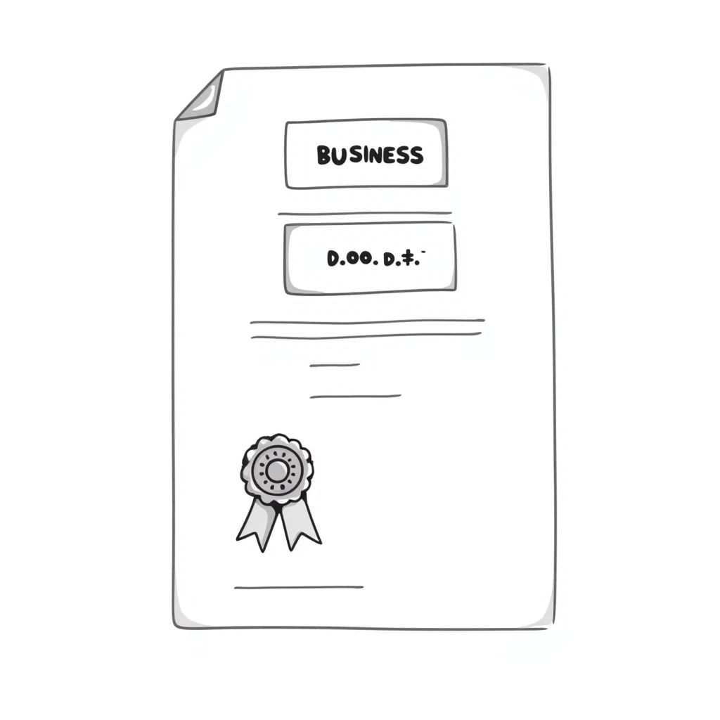 Document with official stamp or seal – business registration certificate emoji