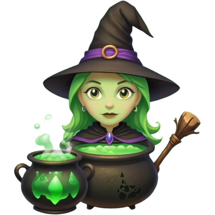 green witch cooking potion emoji