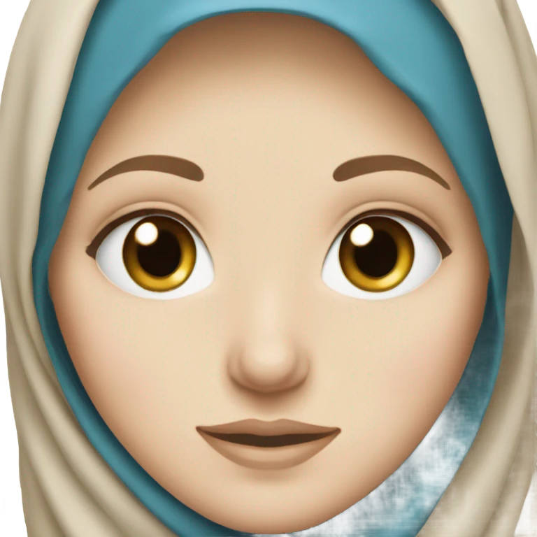 A white girl with blue eyes wearing a hijab emoji