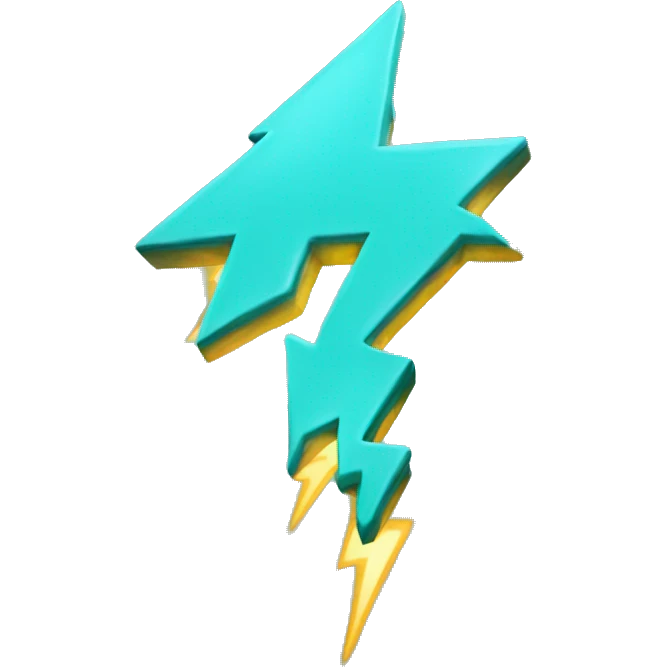 Turquoise lightning  emoji