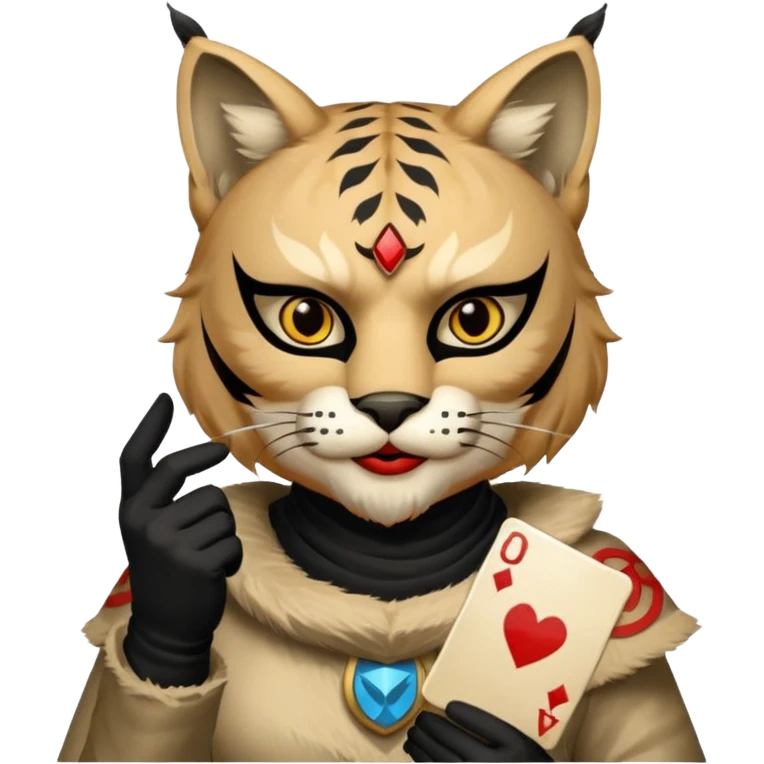 Lynx from shadow fight 2 holding a uno reverse card emoji