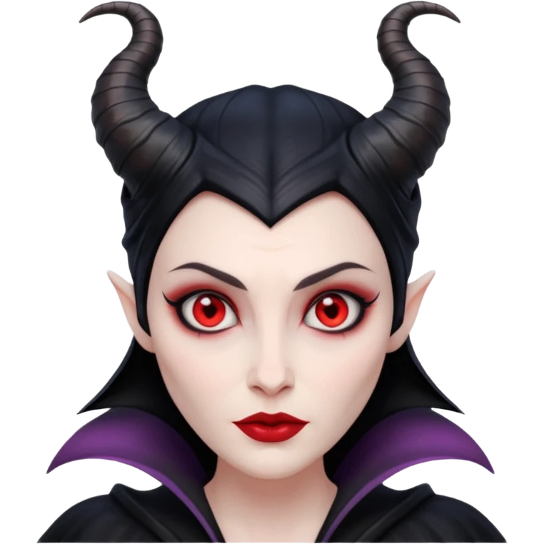 Maleficent villain with horns red eyes emoji