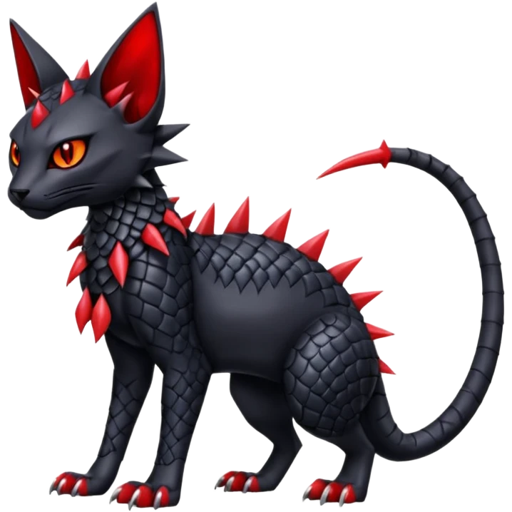  gothic edgy badass spiked scaley Bastet-Gatomon-Digimon-Fakémon-Pokémon-creature (full body) emoji