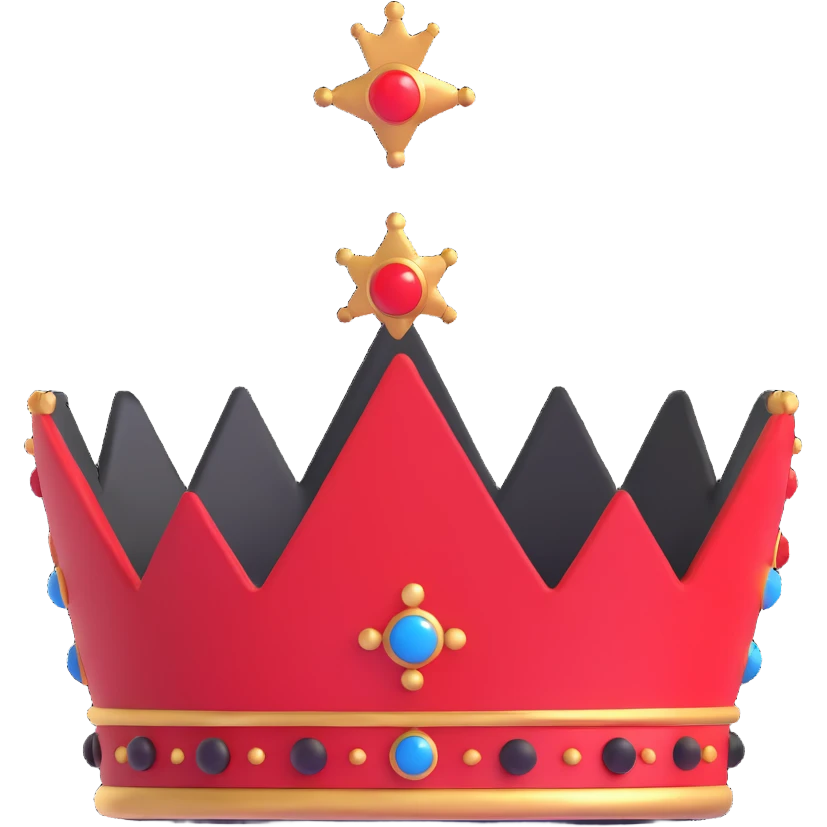 red and black royal crown emoji