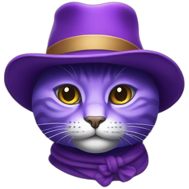 purple cat with hat emoji