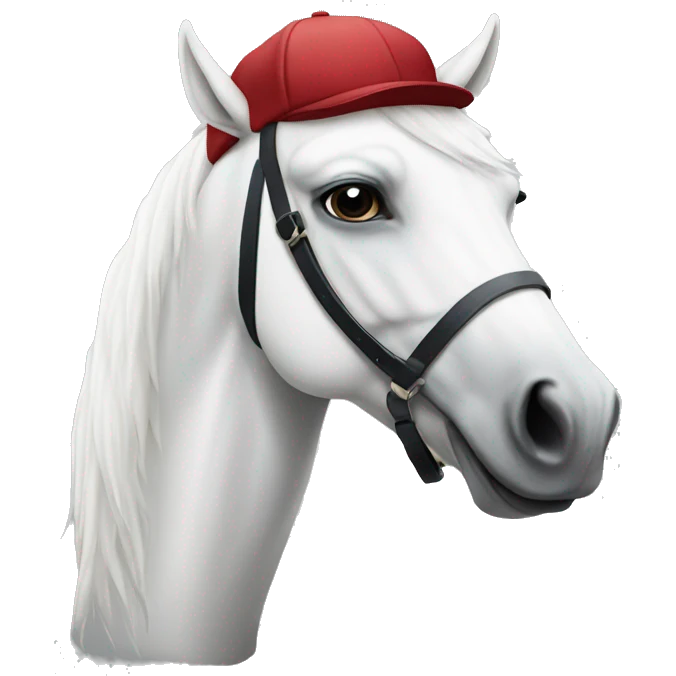 white horse with cap and shades emoji