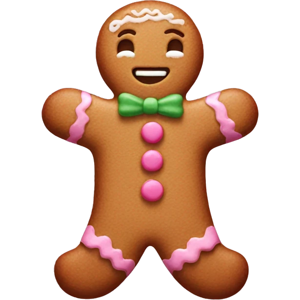 Pink gingerbread emoji