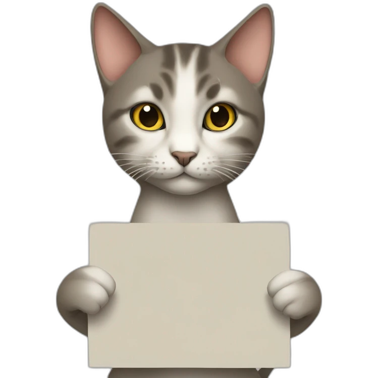 cat holding a sign with the inscription “Safina” emoji