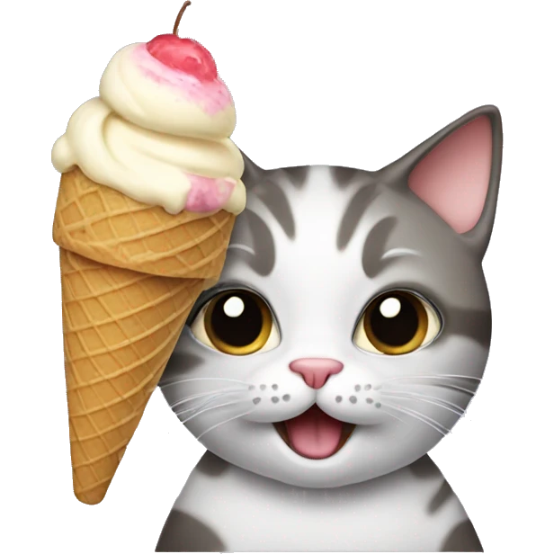 Cat eating ice cream  emoji