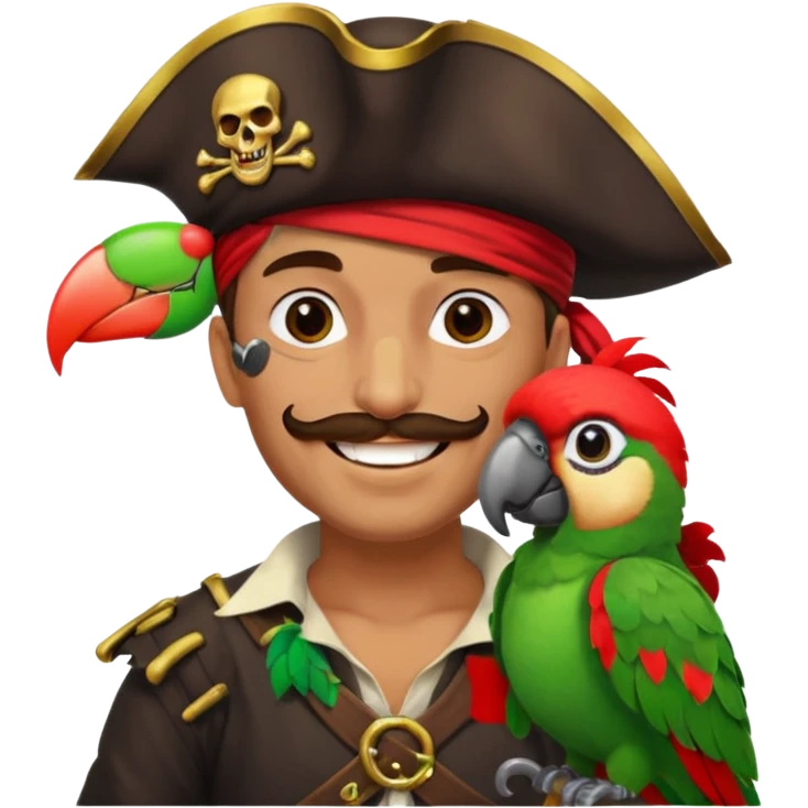 pirate and parrot emoji