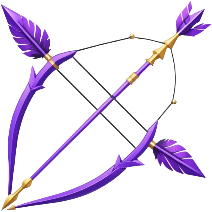 Glitter Arco e flecha roxo emoji