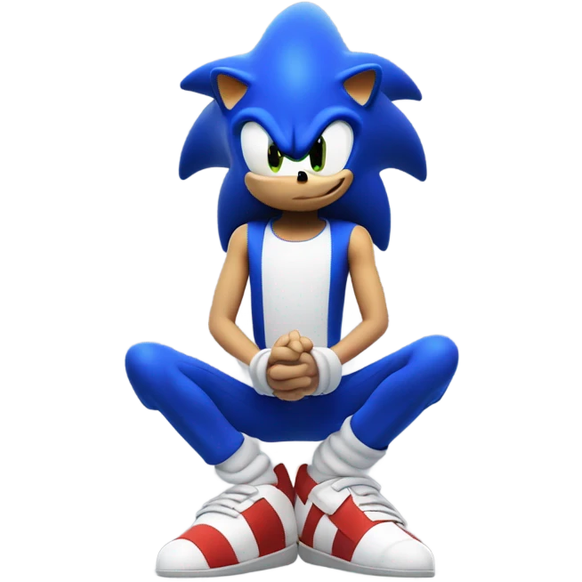 Sonic the hedgehog praying on his knees  emoji