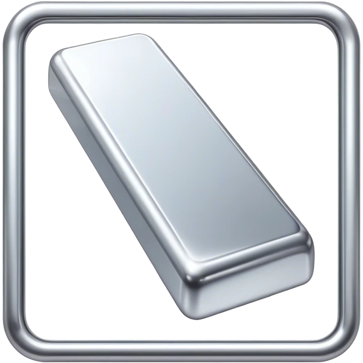 Cinematic Realistic Silver Bar, Cool and gleaming, with smooth, polished silver surfaces reflecting the light in soft, pristine highlights. The elegant shine of the metal exudes sophistication and timeless class. Soft glowing outline, capturing the essence of refined luxury and understated elegance in polished silver. emoji